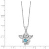 Sterling Silver CZ December Simulated Birthstone Angel Ash Holder 18in Necklace