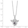 Sterling Silver CZ February Simulated Birthstone Angel Ash Holder 18in Necklace