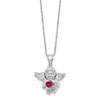 Sterling Silver CZ July Simulated Birthstone Angel Ash Holder 18in Necklace