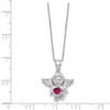 Sterling Silver CZ July Simulated Birthstone Angel Ash Holder 18in Necklace