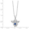 Sterling Silver CZ September Simulated Birthstone Angel Ash Holder 18in Necklace