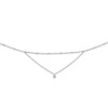 Rhodium-plated Sterling Silver CZ Beaded w/ 4in ext. Choker Necklace