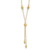 14k Yellow Gold Bead Lariat with 2in ext Necklace