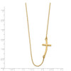 14k Yellow Gold Large Sideways Curved Cross Necklace