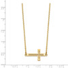 14k Yellow Gold Sideways Cut-out Cross Necklace