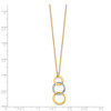 14k Two-tone Gold Polished & Textured 3-Circle Necklace