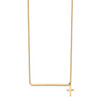 14k Yellow Gold Polished Cross w/ 2in ext. Necklace