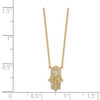 14k Yellow Gold Hamsa CZ with 2IN EXT Necklace