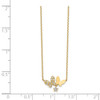 14k Yellow Gold Butterflies CZ with 2IN EXT Necklace