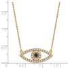 14k Yellow Gold Medium Necklace Diamond and Sapphire Evil Eye