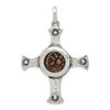 Sterling Silver & Bronze Antiqued Widows Mite Coin Cross Pendant