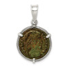 Sterling Silver Antiqued Roman Bronze Constantine I Coin Pendant