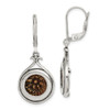 Sterling Silver & Bronze Antiqued Widows Mite Coin Leverback Earrings