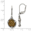 Sterling Silver Antiqued Widows Mite Coin Leverback Earrings