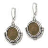 Sterling Silver Antiqued Roman Bronze Coin Leverback Earrings