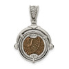 Sterling Silver & Bronze Antiqued Widows Mite Coin Pendant QAC100