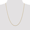 24" 14k Yellow Gold 1.55mm Carded Cable Rope Chain Necklace