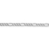 7" 14k White Gold 4.4mm Semi-Solid Figaro Chain Bracelet