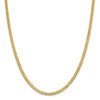 18" 14k Yellow Gold 3.7mm Lightweight Flat Cuban Chain Necklace