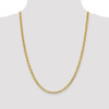 24" 14k Yellow Gold 3.7mm Lightweight Flat Cuban Chain Necklace