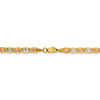 24" 14k Tri-color Gold 3.8mm Rose & White Rhodium-plating Pave Valentino Chain Necklace