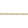 18" 14k Yellow Gold 3.2mm Semi-solid w/ Rhodium-plating Pave Figaro Chain Necklace