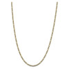 18" 14k Yellow Gold 3.2mm Semi-solid w/ Rhodium-plating Pave Figaro Chain Necklace