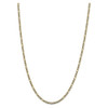 20" 14k Yellow Gold 3.2mm Semi-solid w/ Rhodium-plating Pave Figaro Chain Necklace