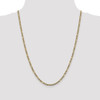 24" 14k Yellow Gold 3.2mm Semi-solid w/ Rhodium-plating Pave Figaro Chain Necklace