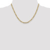 18" 14k Yellow Gold 3.9mm Semi-solid w/ Rhodium-plating Pave Figaro Chain Necklace