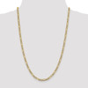 18" 14k Yellow Gold 3.9mm Semi-solid w/ Rhodium-plating Pave Figaro Chain Necklace