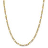 18" 14k Yellow Gold 3.9mm Semi-solid w/ Rhodium-plating Pave Figaro Chain Necklace