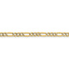 24" 14k Yellow Gold 3.9mm Semi-solid w/ Rhodium-plating Pave Figaro Chain Necklace