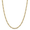 24" 14k Yellow Gold 3.9mm Semi-solid w/ Rhodium-plating Pave Figaro Chain Necklace