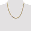 20" 14k Yellow Gold 5.25mm Semi-solid w/ Rhodium-plating Pave Figaro Chain Necklace