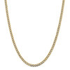 18" 14k Yellow Gold 4.3mm Semi-solid w/ Rhodium-plating Pave Curb Chain Necklace