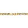 24" 14k Yellow Gold 4.3mm Semi-solid w/ Rhodium-plating Pave Curb Chain Necklace