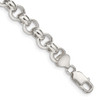 8.5" Sterling Silver 9.5mm Semi-solid Rolo Chain Bracelet