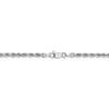 30" 14k White Gold 3mm Diamond-cut Rope with Lobster Clasp Chain Necklace