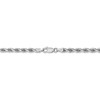 20" 14k White Gold 4mm Diamond-cut Rope with Lobster Clasp Chain Necklace