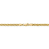 16" 14k Yellow Gold 3.3mm Diamond-cut Semi-Solid Rope Chain Necklace