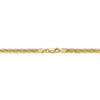 18" 14k Yellow Gold 3.3mm Diamond-cut Semi-Solid Rope Chain Necklace