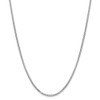 22" 14k White Gold 2.45mm Semi-Solid Round Box Chain Necklace