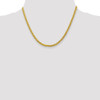 18" 14k Yellow Gold 3.1mm Semi-solid Diamond-cut Wheat Chain Necklace