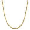 18" 14k Yellow Gold 4.9mm Semi-solid Diamond-cut Open Link Cable Chain Necklace