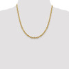 20" 14k Yellow Gold 4.9mm Semi-solid Diamond-cut Open Link Cable Chain Necklace