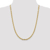 24" 14k Yellow Gold 4.9mm Semi-solid Diamond-cut Open Link Cable Chain Necklace