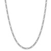 16" 14k White Gold 4.4mm Semi-Solid Figaro Chain Necklace