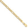 7" 14k Yellow Gold 3.5mm Semi-Solid Figaro Chain Bracelet