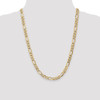 24" 14k Yellow Gold 7.3mm Semi-Solid Figaro Chain Necklace